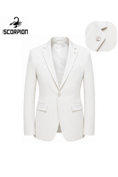 Plus Scorpion Sacou bărbătesc texturat Slim Fit, texturat, ușor elastic pentr...