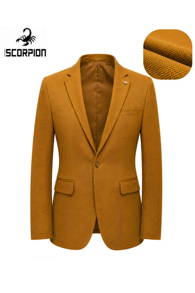 Plus Scorpion Sacou bărbătesc texturat Slim Fit, texturat, ușor elastic pentr...