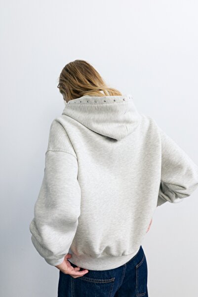 Pull & Bear Zımba detaylı kapüşonlu sweatshirt