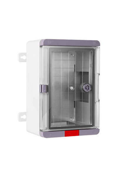 PLASTIM Cutie distributie IP67 din ABS gri, usa transparenta, placa metalica,...