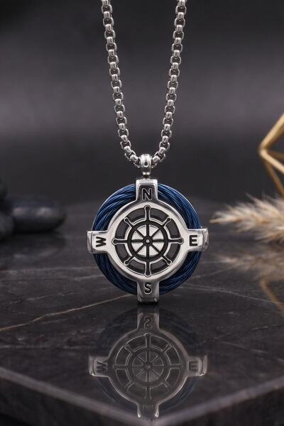Prestige Rudder and Compass Figured Necklace Stainless Steel Chain 902900