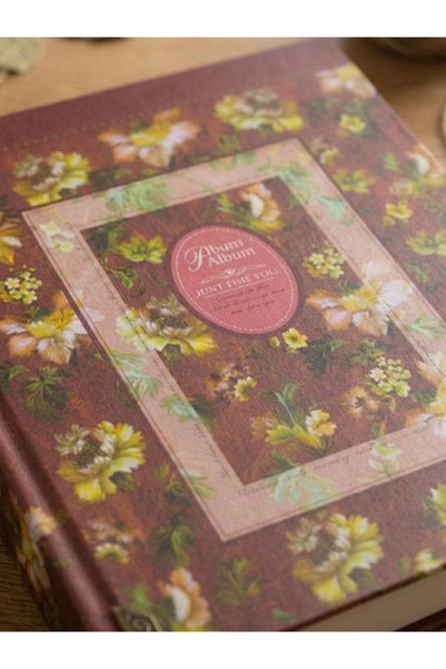 Rabsev Rs5 Photo Album 15X21Cm 100 Photo Capacity Burgundy Color Floral Pattern Memory Album