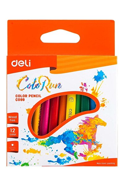 Deli EC09900 COLORUN PS Triangular Barrel Pre-sharpened Colored Pencils, 12 C...