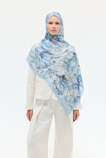 cs camellia scarf Elora Rami Shawl - Blue