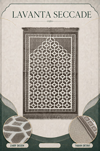 İlkbenaldim Lavender Prayer Rug Velvet Soft Textured Premium Prayer Mat 80X12...
