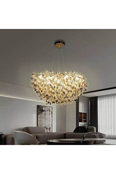 Generic Brand Modern Silver Chandelier with Transparent and Gray E1413 Bulb, ...