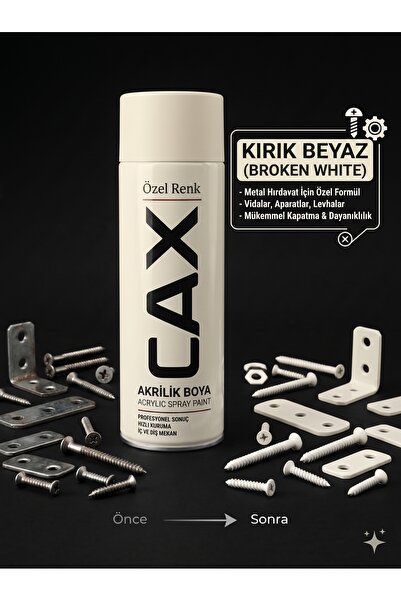 caxcolors CAX Akrilik Sprey Boya 400ml - Metal Hırdavat Vida Bağlantı Aparatı...