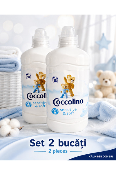 Coccolino Set 2 x Sensitive & Soft, balsam de rufe pentru piele sensibilă, 2 ...