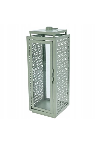 Progarden Lampion metalic pentru lumânare, verde, 14,5 x 14,5 x 39 cm