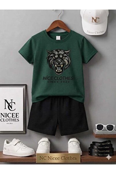 Leto Lykia Summer Children's T-Shirt Shorts Unisex (Leopard Printed)