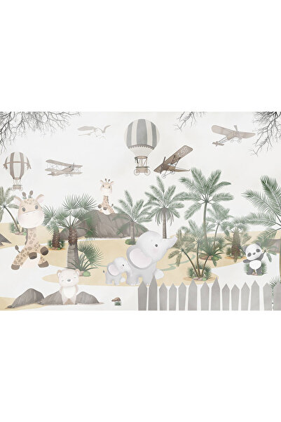 VIODESIGN Fototapet Copii, autoadeziv, Oaza Animale, multicolor,200x300 cm CO383