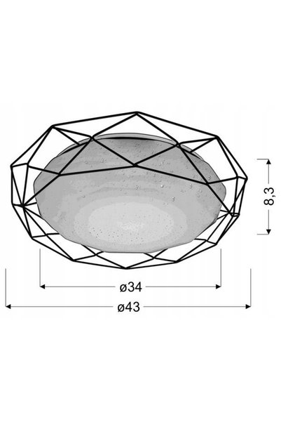 NO BRAND Plafonieră rotundă Candellux 43 x 43 cm Alb, Negru
