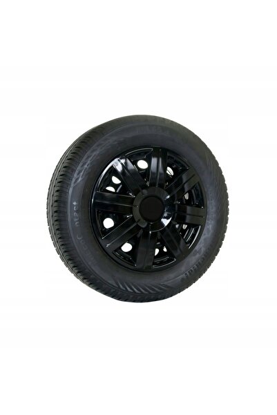 NO BRAND 4x Capace de roată universale Cosmos Negre, de 14 inch, pentru jante...