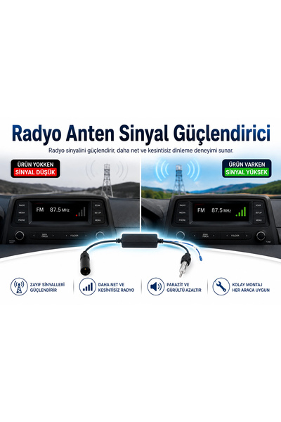 For-X Araç Radyo Anten Güçlendirici - XCA-11 - Araç Radyo Anteni Sinyal Güçle...