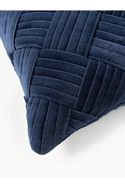 NO BRAND Față de pernă din catifea Sina B 30 x L 50 cm, albastru marin