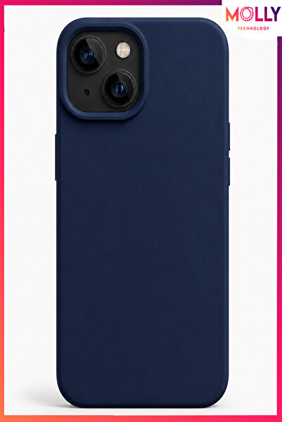 Molly iPhone 13/14 İçin Gece Mavisi Orijinal Liquid Soft İçi Kadife Mat Premi...
