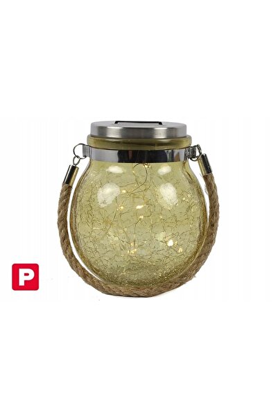 NO BRAND Lampion Solar LED Sticlă Galben II