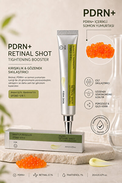 efero Retinal PDRN Shot Micro Spicule Retinal Shot Sıkılaştırıcı & Güçlendirici Krem, 20 ml