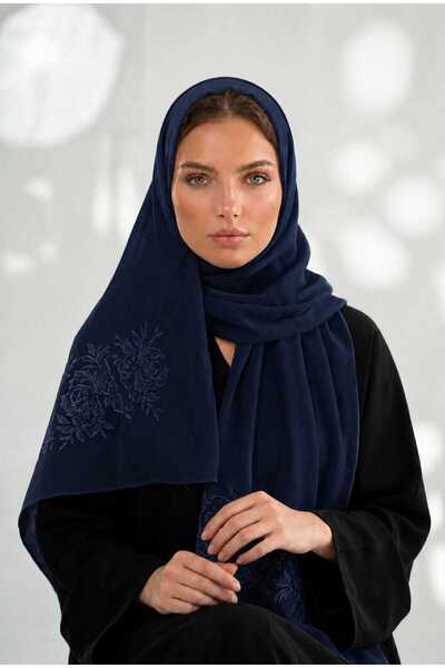 Veil Designer طرحه بوال طبقتين تطريز ورد الجوري علي طرفين الطرحه 190 *60