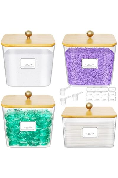 Generic Brand Lifewit 3+1 Pack Laundry Pods Container and Dryer Sheet Holder,...