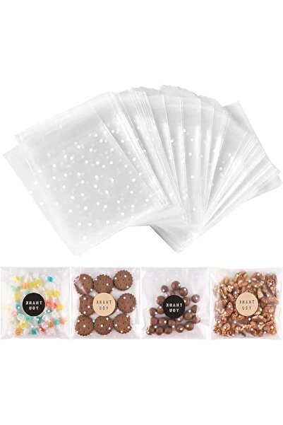 Generic Brand 100 Pieces Self-Adhesive Translucent Dot Pattern Resealable Cel...