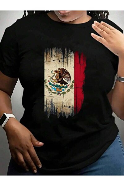 2BIR تي شيرت Mexico Pride Roots Mexican Flag تي شيرت أسود برسومات جرافيكية