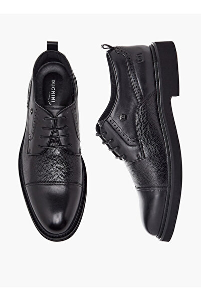 Duchini Men Leather Lace-Up Derby Shoes