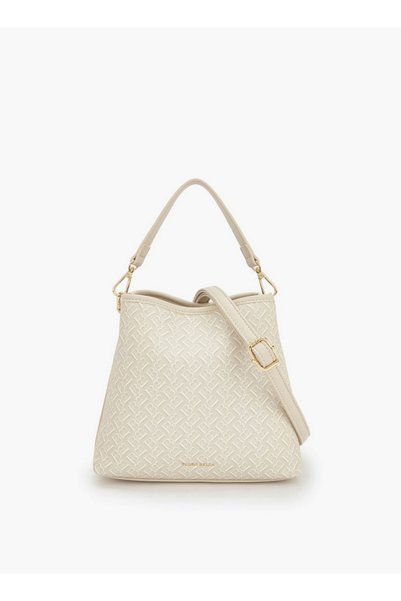 Flora Bella by Shoexpress Monogram Print Tote Bag with Detachable Strap