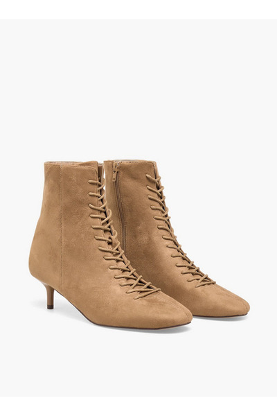 Celeste Women Lace-Up Kitten Heel Ankle Boots