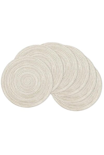 Generic Round Braided Placemats Set of 6 Washable Cotton Polyester 15 inch Ro...