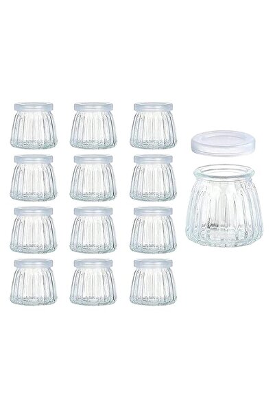 Generic FUFU 4oz Glass Jars with PE Lids 12 Pack Mini Pudding Jars Clear Yogu...