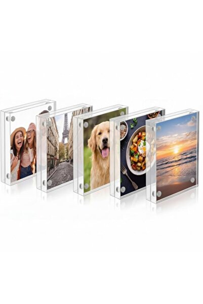 Generic Brand Wesiti 5 Pcs Mini Acrylic Picture Frames Clear Acrylic Photo Bu...