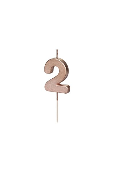 Generic Brand Share the Love Rose Gold Number 2 Candle – Shiny Metallic Rose ...