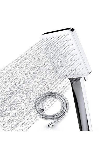 Generic Shower Head with Hose Set with 6 Settings Spray Mode, Chrome - 1.5m