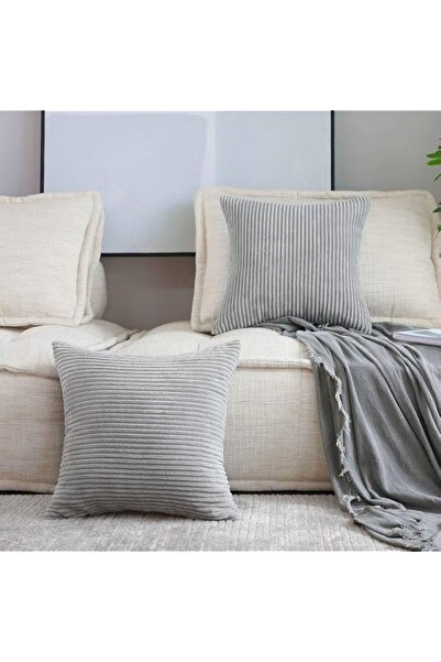 Generic Home Brilliant Holiday Decor Throw Pillows Striped Velvet Cushion Cov...