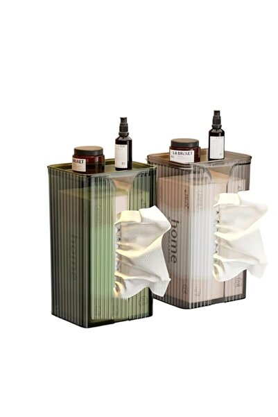 Generic 2-Pack Modern Square Wall-Mounted Tissue Box - Polished Finish,Home S...