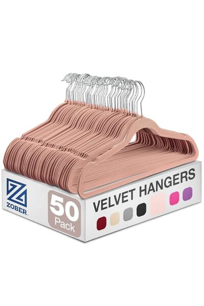 Generic ZOBER Non-Slip Velvet Hangers, Suit Hangers (50 Pack) Ultra Thin Spac...