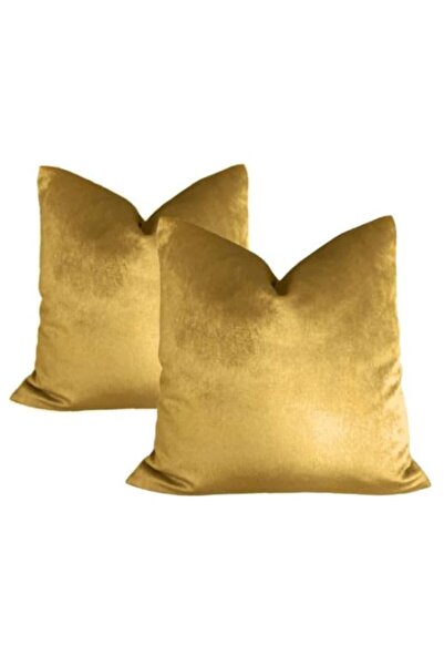 Generic Brand 2 Luxury Gold Plain Velvet Decorative Cushion Covers - Luxury S...