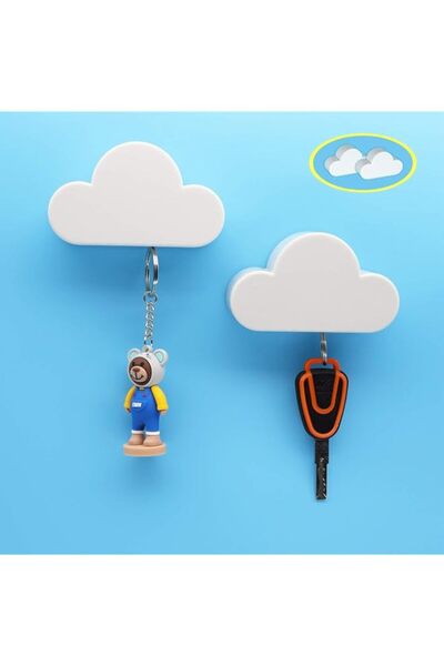 Generic 2PCS Magnetic Key Holder, Cloud Key Hook Novelty Key Organizer Strong...