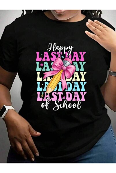 25W Cute End Year Teacher Happy Last Day Of Back To School Black Graphic T Sh...