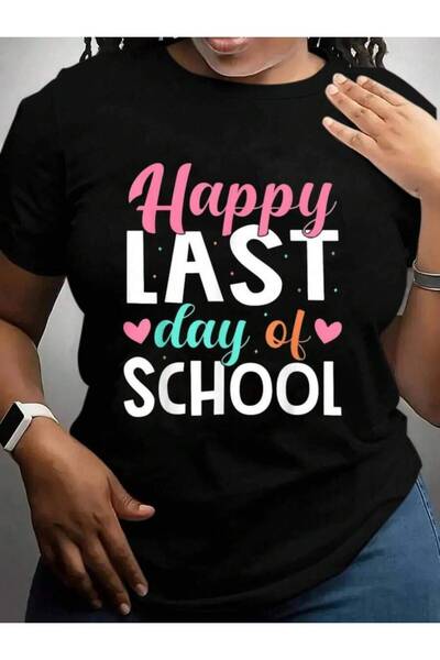 9JY Happy Last Day Of Teacher Student Graduation Back To School Black Graphic...