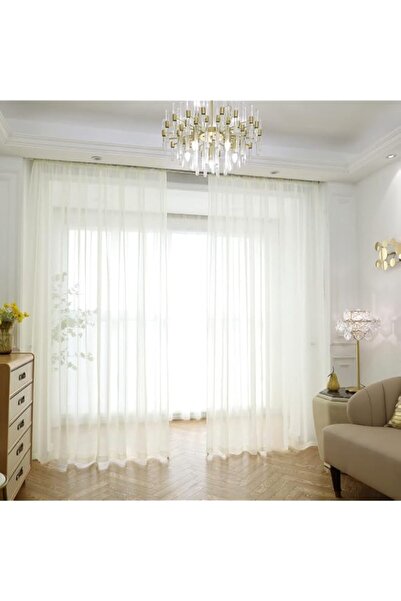 Generic PHILEASY Window Sheer Beige Curtains 84 Inches Long 2 Panels Beige Sh...