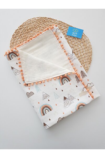 artıbebe Deer Patterned Double-Layer Muslin Blanket | 100% Cotton Muslin Clot...