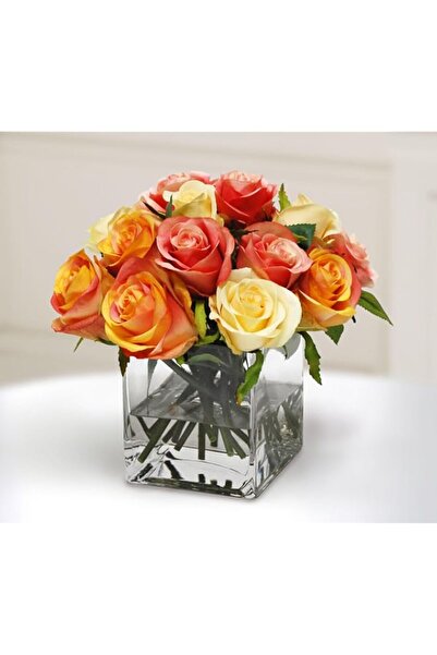 Generic Brand Mado gallery square glass vase, Set of 4 Decorative Centerpiece...