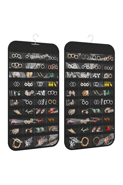 Generic Brand 1-Pack Hanging Jewelry Organizer 80-Pocket Dual-sided Jewelry S...