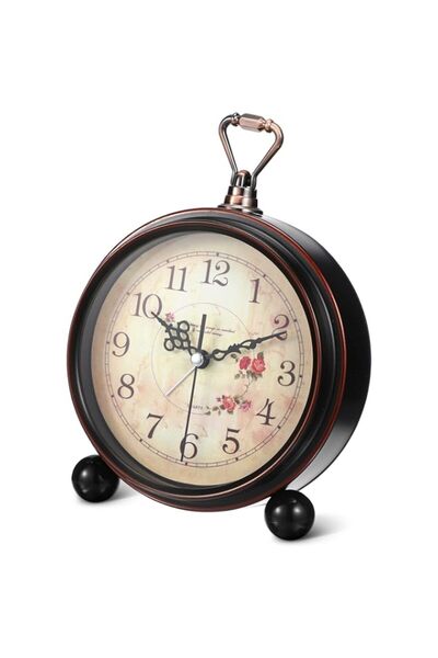 Generic Brand Vintage Style Silent Alarm Clock, Metal Case with Bronze Finish...