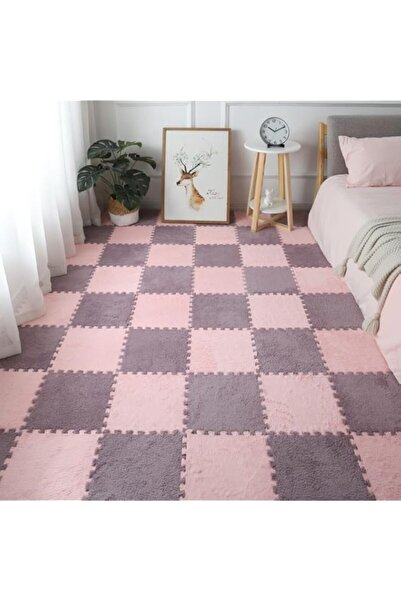 Generic Brand Two-Tone Plush Foam Rug Soft Climbing Play Mat Interlocking Puz...