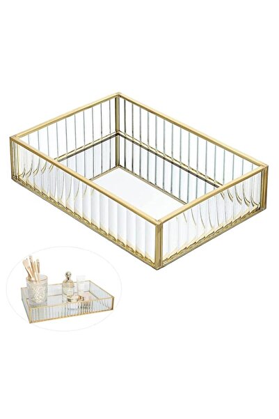 Generic Vaymeboo Jewelry Perfume Organizer Glass Mirror Makeup Tray Candle Ho...