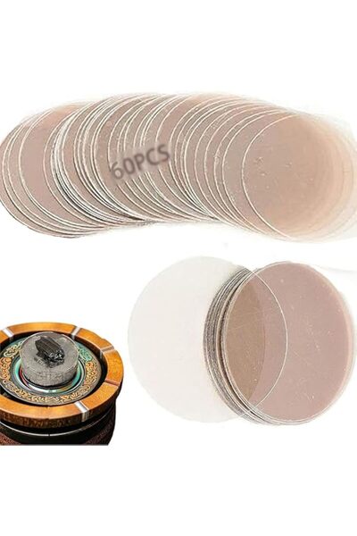 Generic Mica Sheets for Incense Burners, Round Mica Plates, 60 Pieces, Heat R...