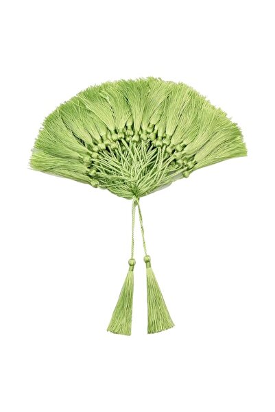 Generic 100 Pieces Light Green 13 cm/5 Inch Silk Handmade Soft Tassel Silk Th...
